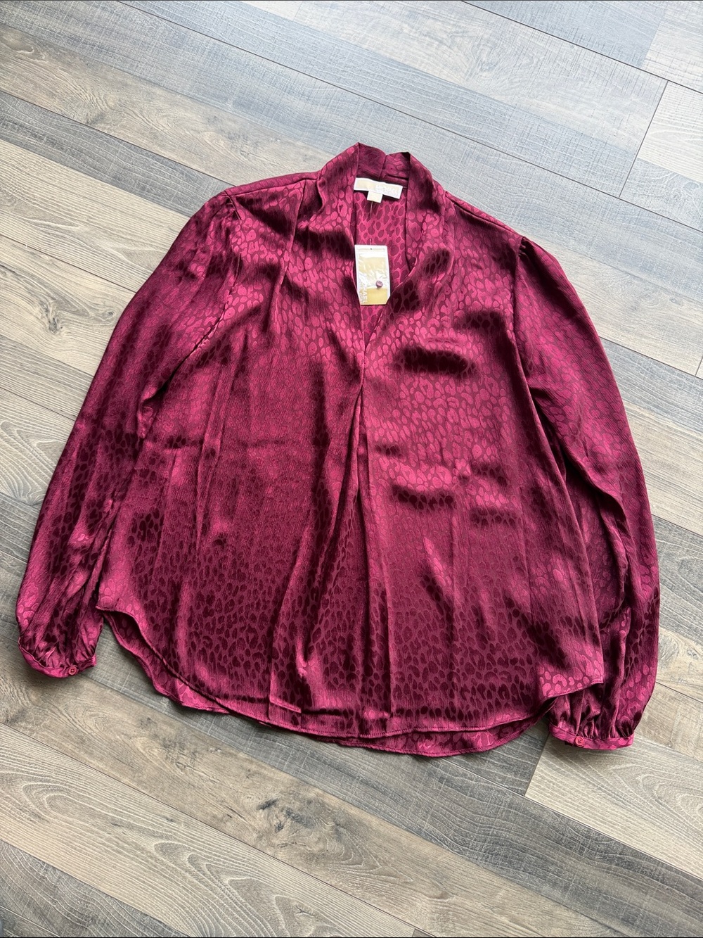 Michael Michael Kors Silky Wine Red Women's Blouse - sz XL